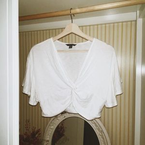 White Cropped Blouse